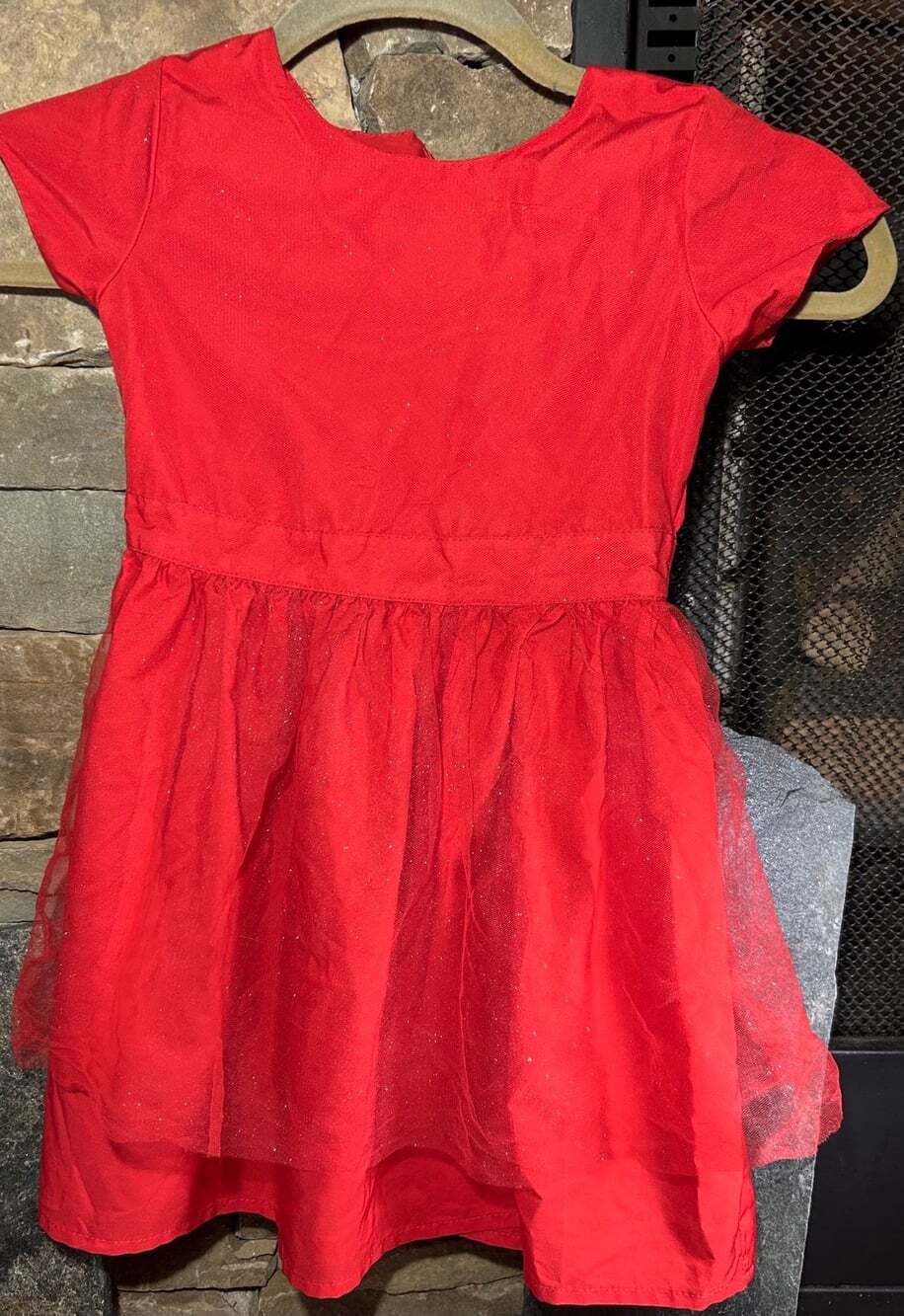 Carter’s Girls 5T Red Dress with sparkling tule Christmas